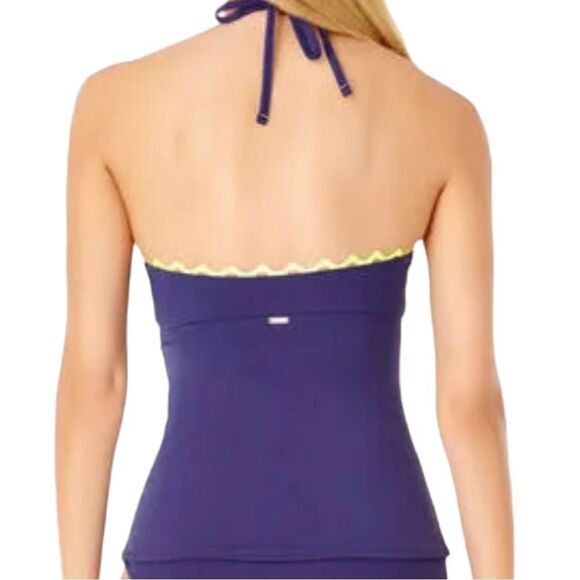Anne Cole Navy Blue Halter Tankini Top Size S - Picture 3 of 8